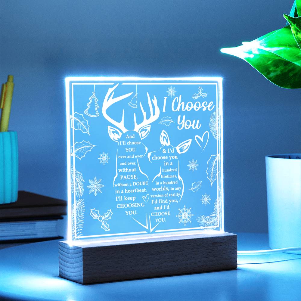 I Choose You - Christmas-Themed Acrylic Display Centerpiece For Soulmate