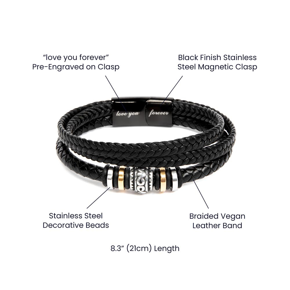 Catching Me When I Fell - Vegan Leather Bracelet For Dad