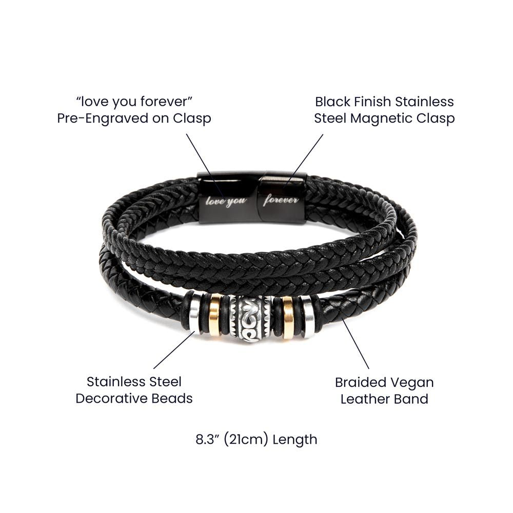 To Love Me As Your Very Own - Vegan Leather Bracelet For Stepdad