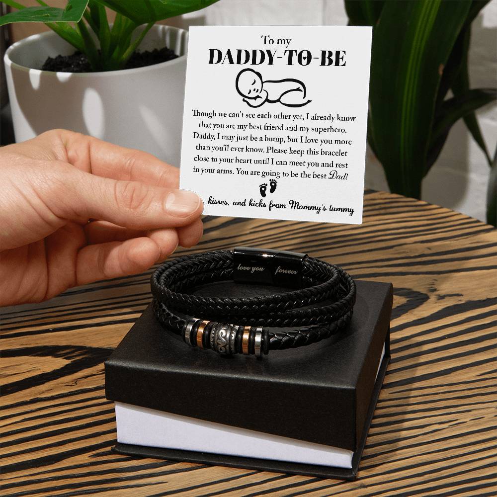 To Be In Your Arms - Vegan Leather Bracelet For Daddy-To-Be