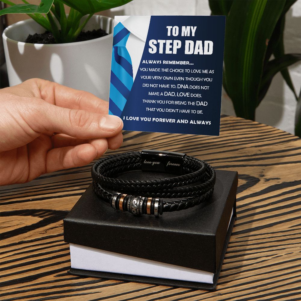 To Love Me As Your Very Own - Vegan Leather Bracelet For Stepdad