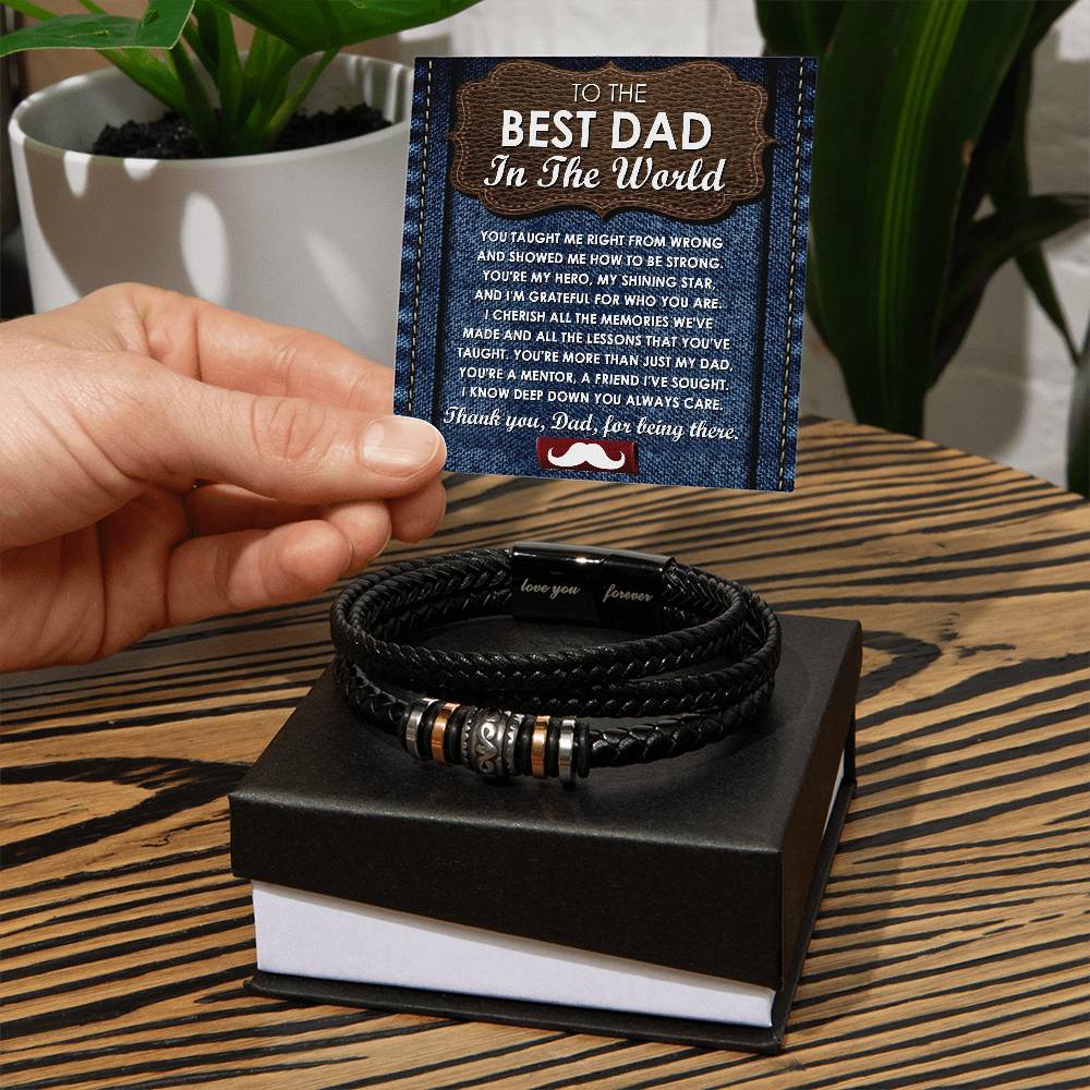 Grateful For Who You Are - Vegan Leather Bracelet For Dad