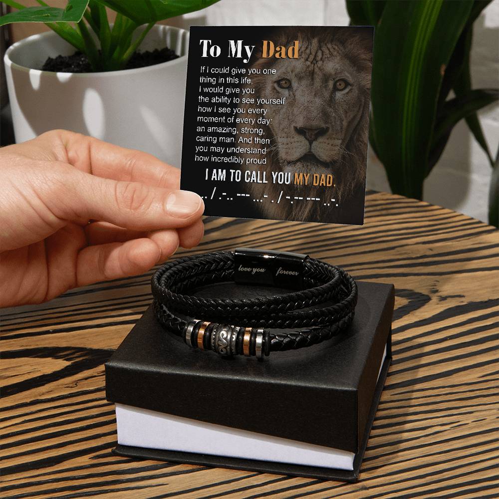 Incredibly Proud - Vegan Leather Bracelet For Dad