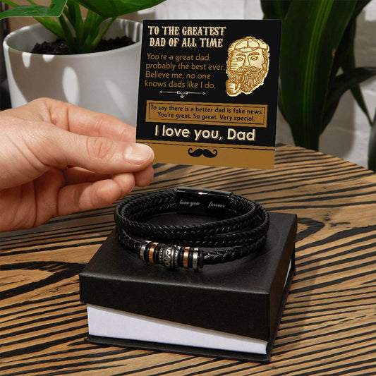 No One Knows Dads Like I Do - Vegan Leather Bracelet For Dad