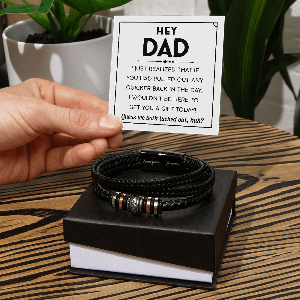 Hey Dad - Vegan Leather Bracelet For Dad