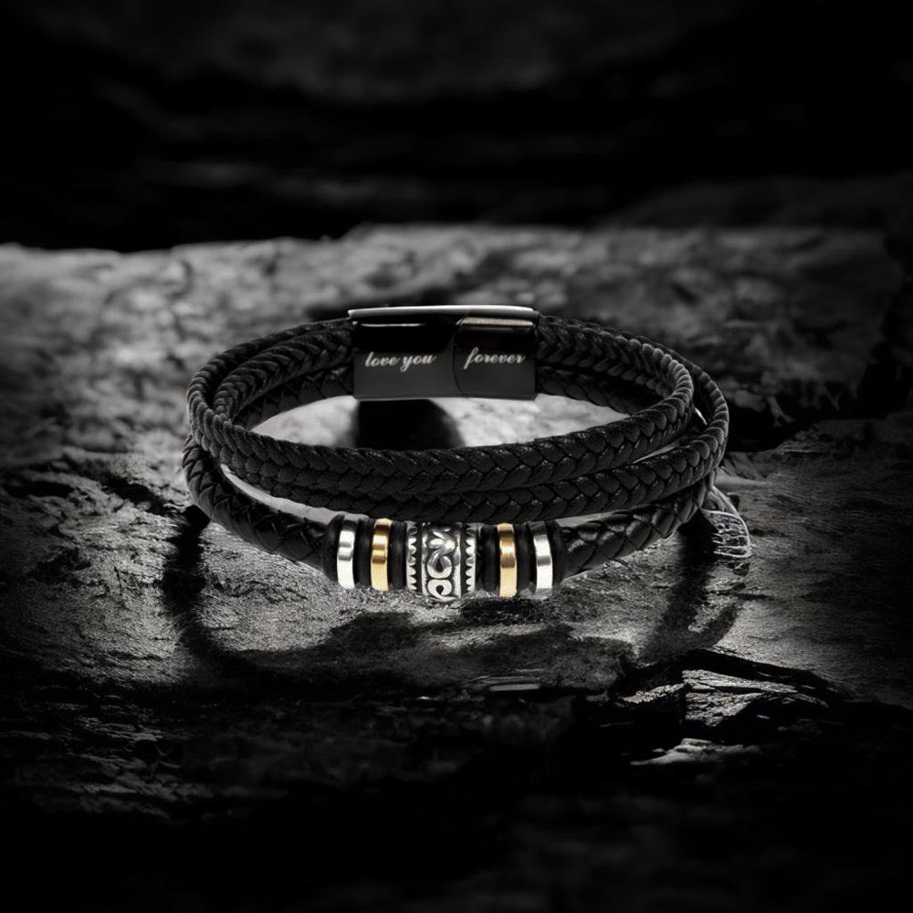 I Feel You Around - Vegan Leather Bracelet For Daddy-To-Be