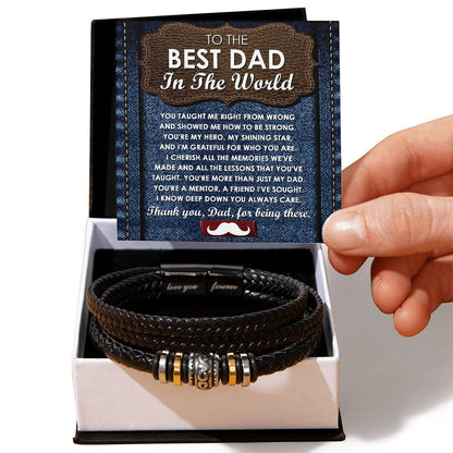 Grateful For Who You Are - Vegan Leather Bracelet For Dad