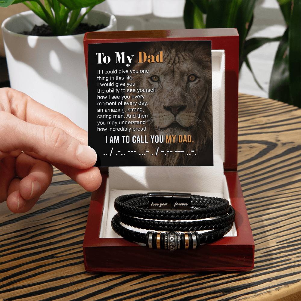 Incredibly Proud - Vegan Leather Bracelet For Dad