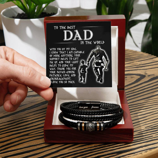 With You By My Side - Vegan Leather Bracelet For Dad