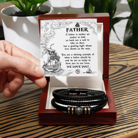 Your Love Shows Us The Way - Vegan Leather Bracelet For Dad