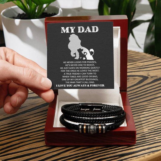 The Man I Call Dad - Vegan Leather Bracelet For Dad