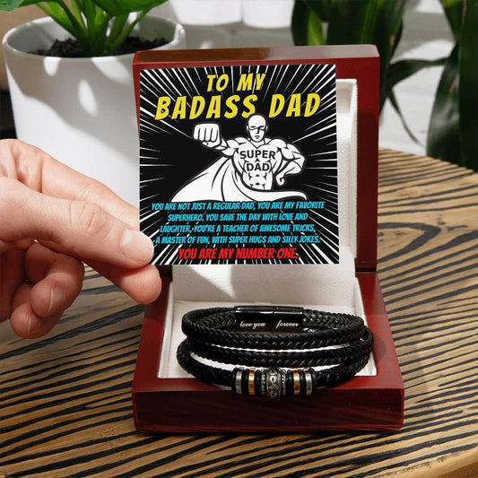 Not Just A Regular Dad - Vegan Leather Bracelet For Dad