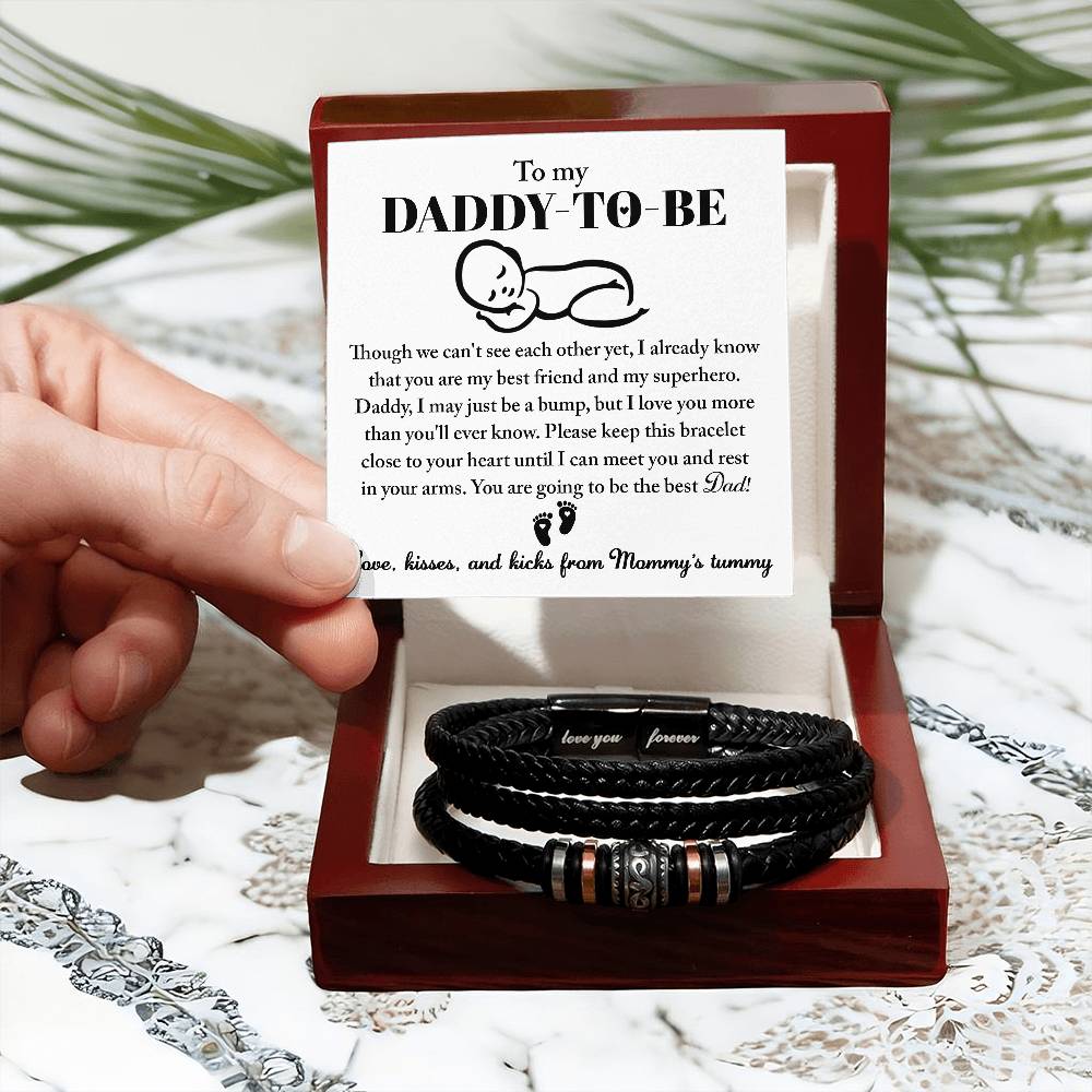 To Be In Your Arms - Vegan Leather Bracelet For Daddy-To-Be