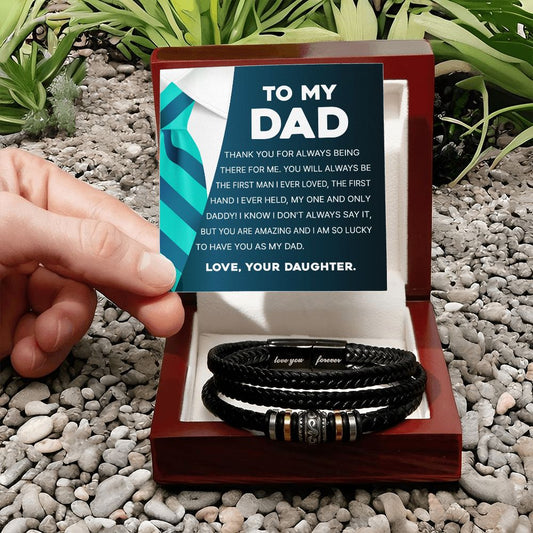 First Man I Ever Loved - Vegan Leather Bracelet For Dad
