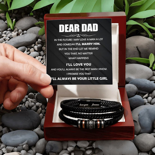 Always Your Little Girl - Vegan Leather Bracelet For Dad