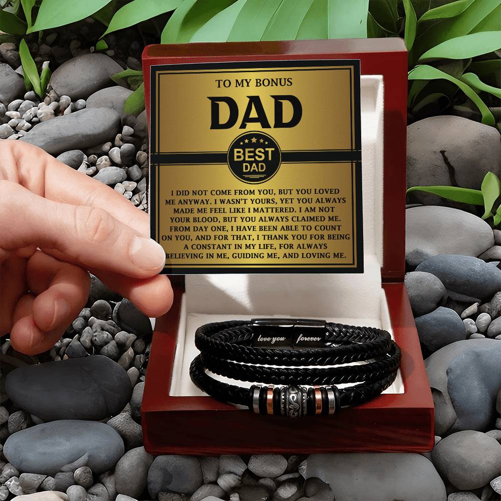 For Loving Me - Vegan Leather Necklace For Bonus Dad