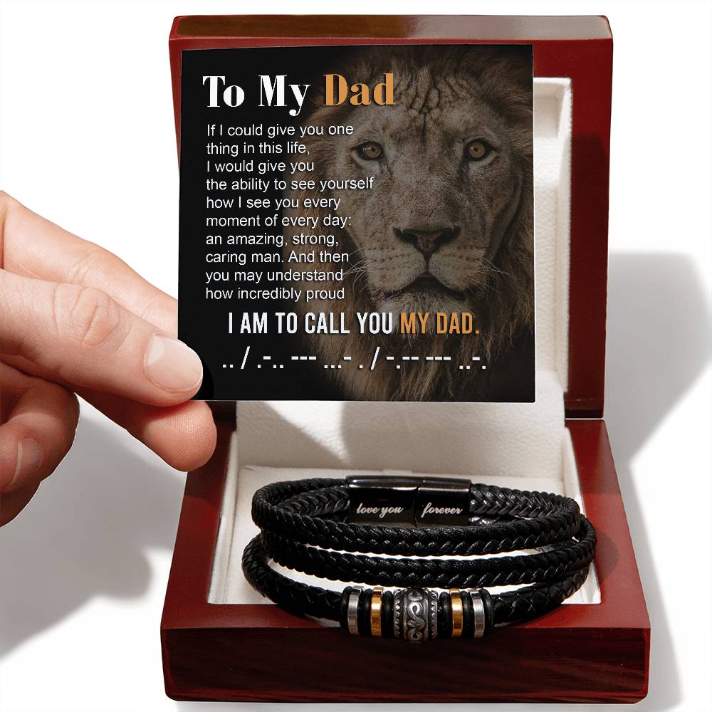 Incredibly Proud - Vegan Leather Bracelet For Dad