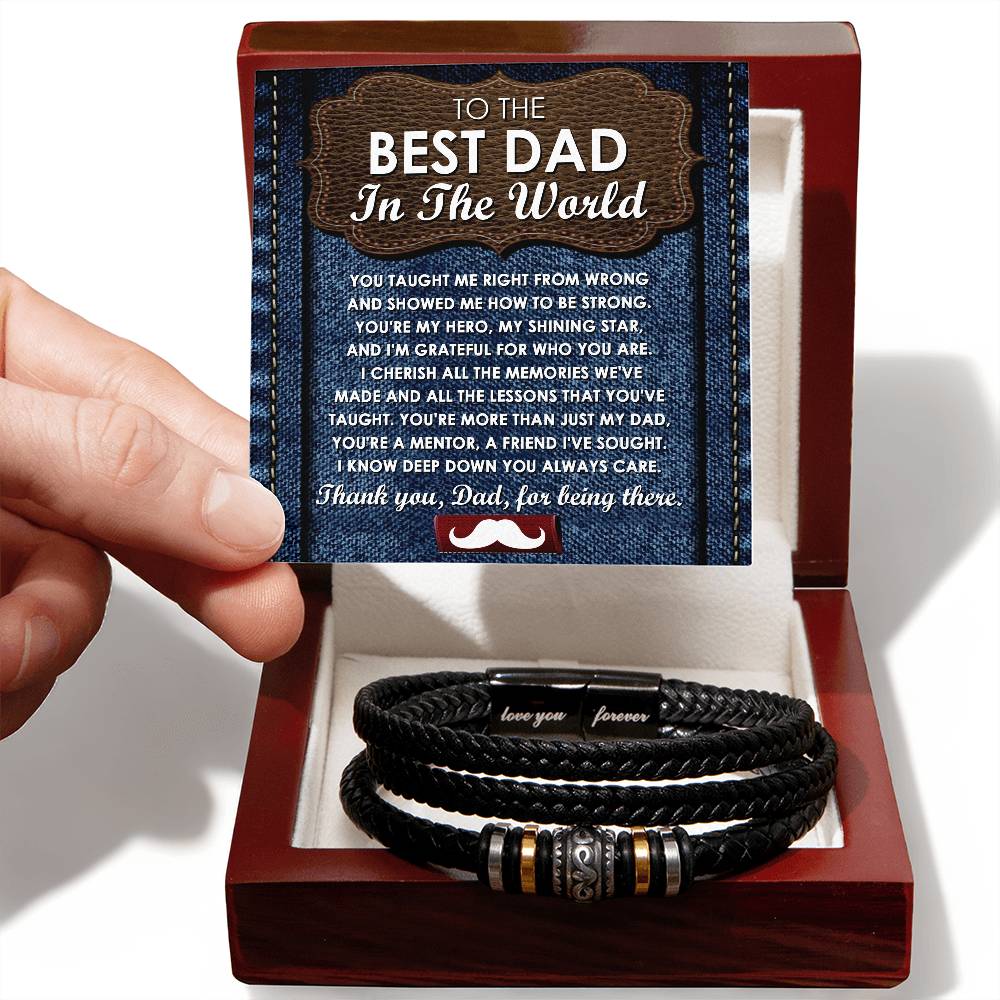 Grateful For Who You Are - Vegan Leather Bracelet For Dad