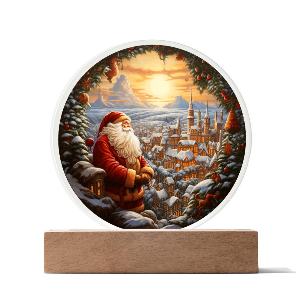 Loving Santa - Christmas-Themed Acrylic Display Centerpiece