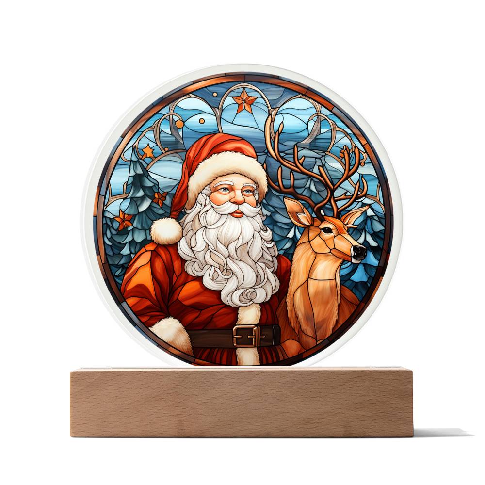 Santa & Reindeer - Christmas-Themed Acrylic Display Centerpiece