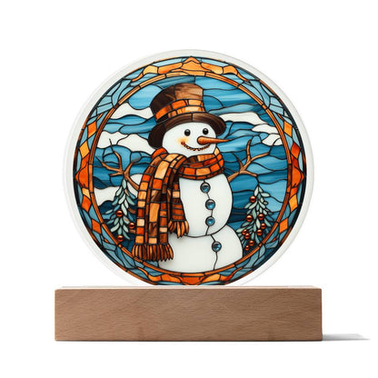 Cheerful Snowman - Christmas-Themed Acrylic Display Centerpiece