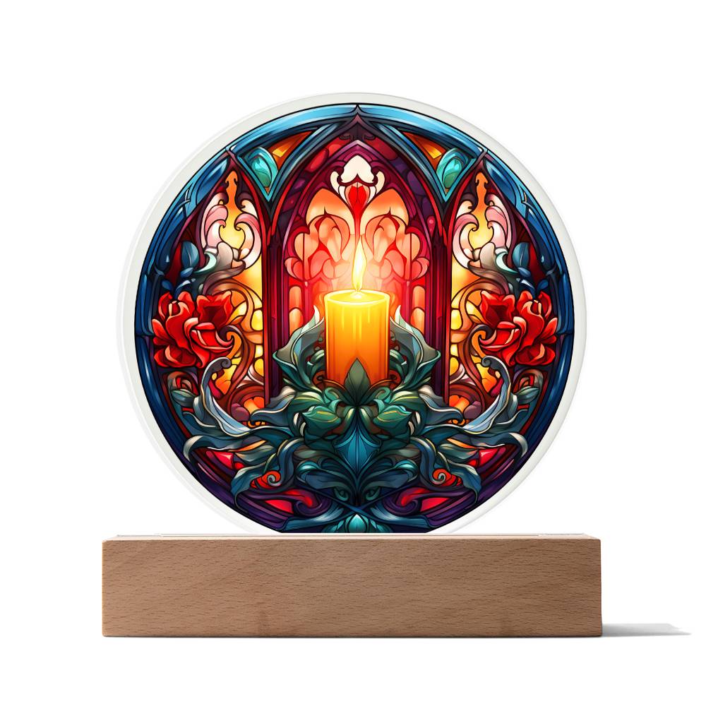 Warm Candle - Christmas-Themed Acrylic Display Centerpiece