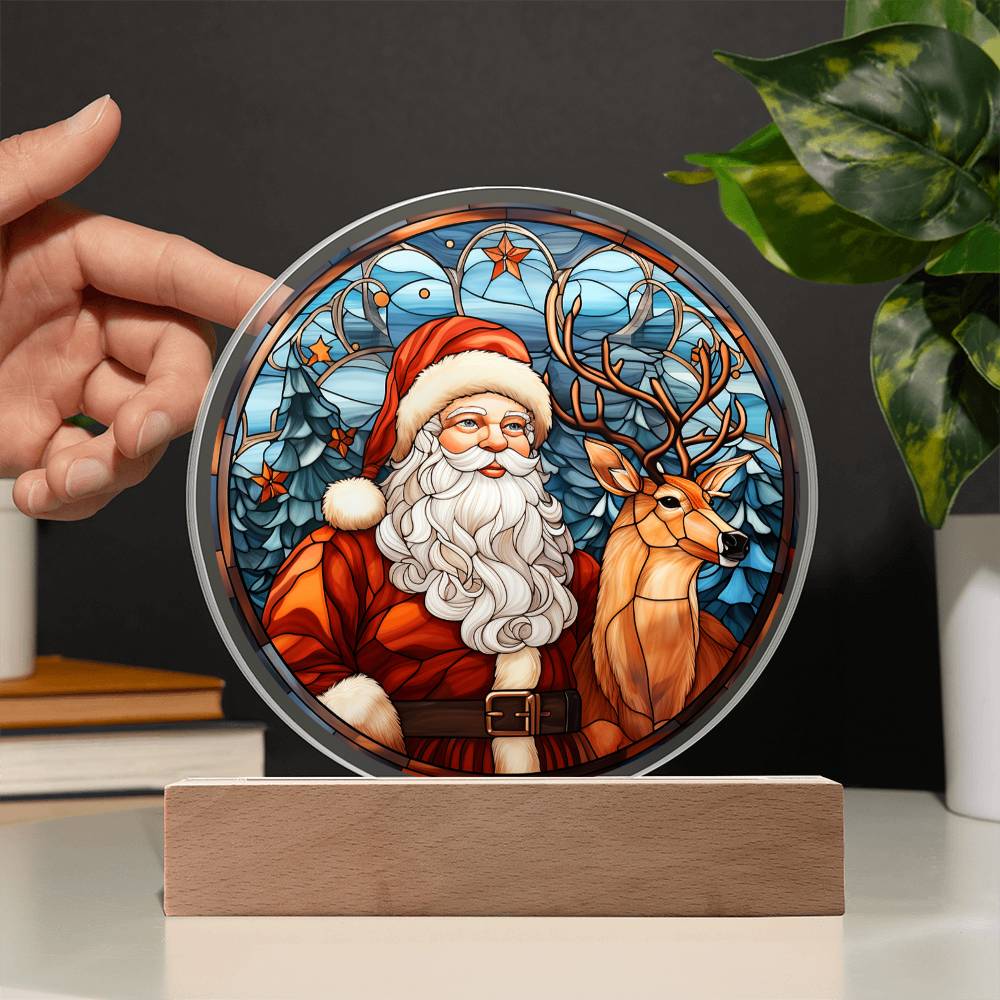 Santa & Reindeer - Christmas-Themed Acrylic Display Centerpiece