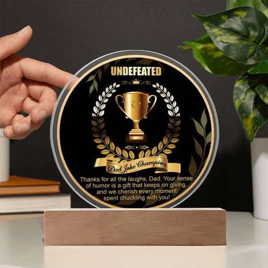 Dad Joke Champion - Circle Acrylic Display Centerpiece For Dad