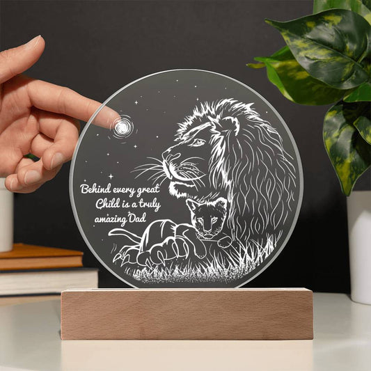 Truly Amazing Dad - Circle Acrylic Display Centerpiece For Dad