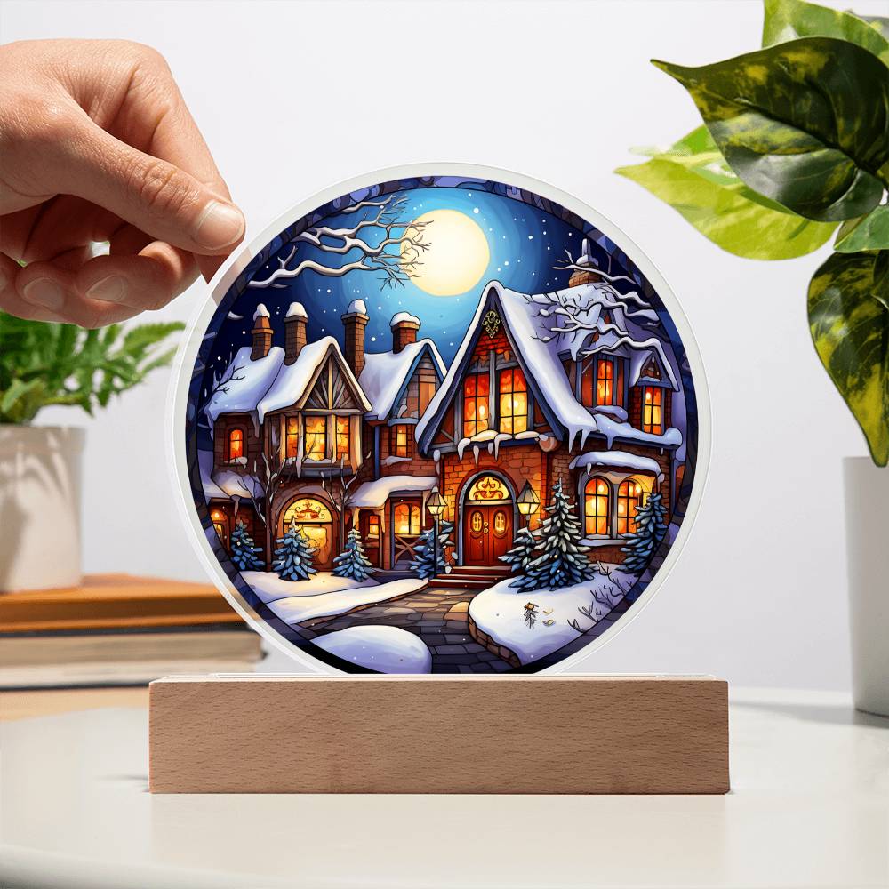 Grand Christmas Mansion - Christmas-Themed Acrylic Display Centerpiece