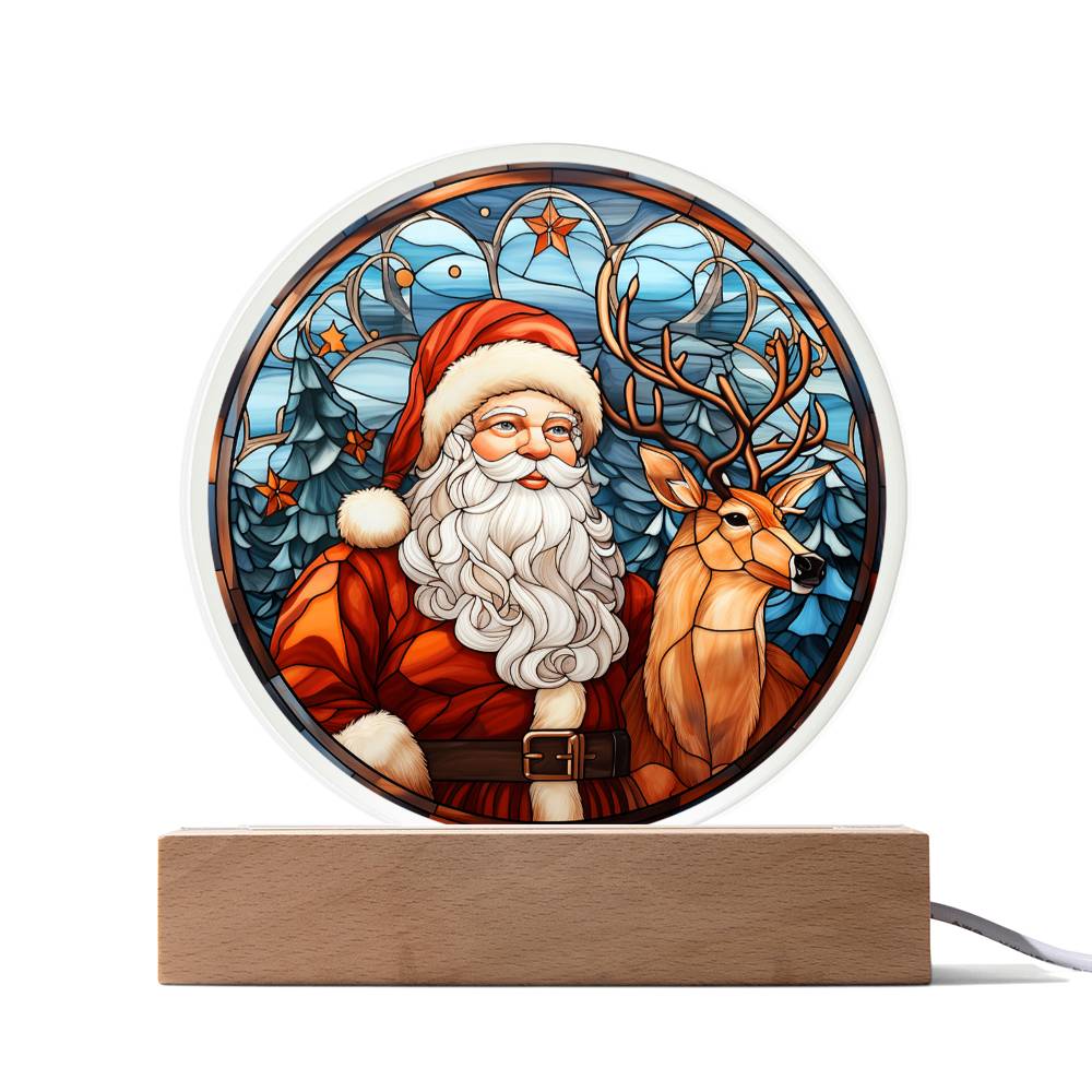 Santa & Reindeer - Christmas-Themed Acrylic Display Centerpiece