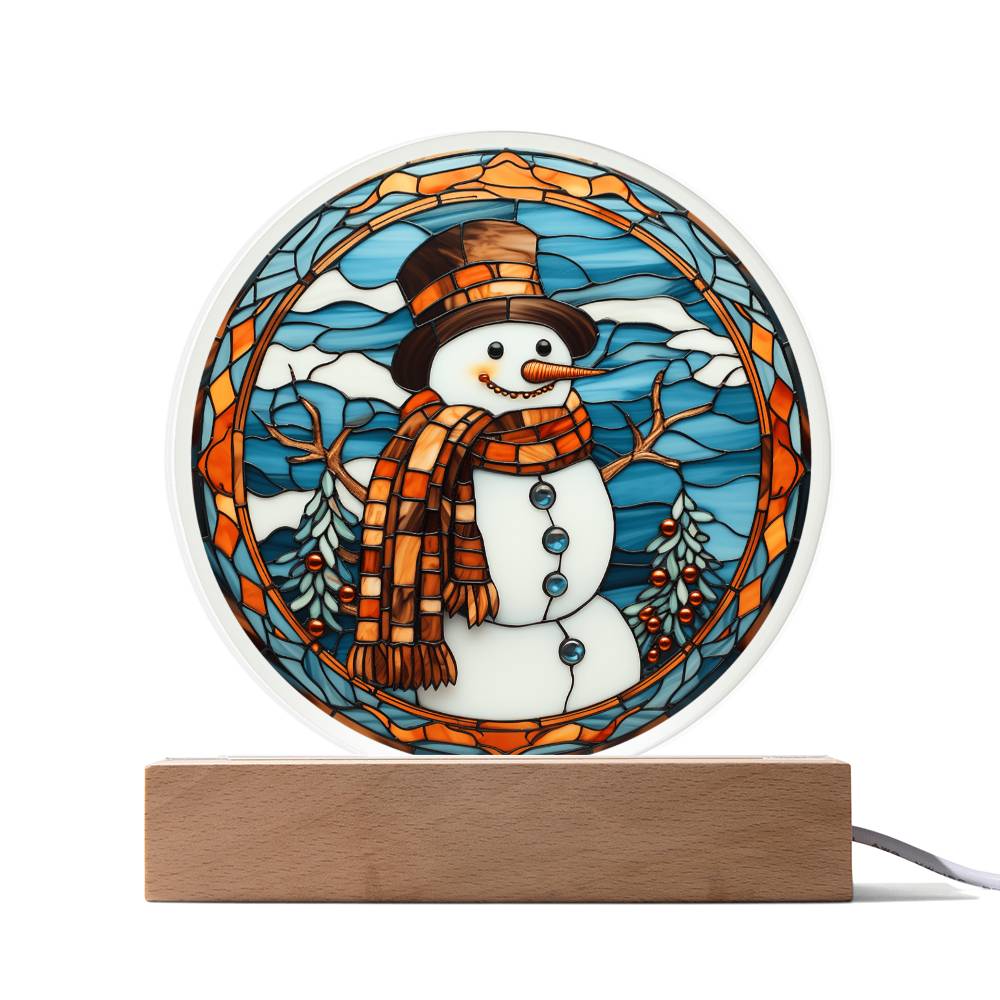 Cheerful Snowman - Christmas-Themed Acrylic Display Centerpiece