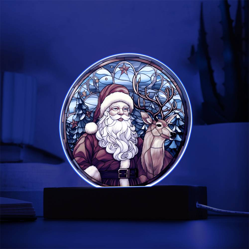 Santa & Reindeer - Christmas-Themed Acrylic Display Centerpiece