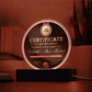 Certificate Of Appreciation - Circle Acrylic Display Centerpiece For Dad