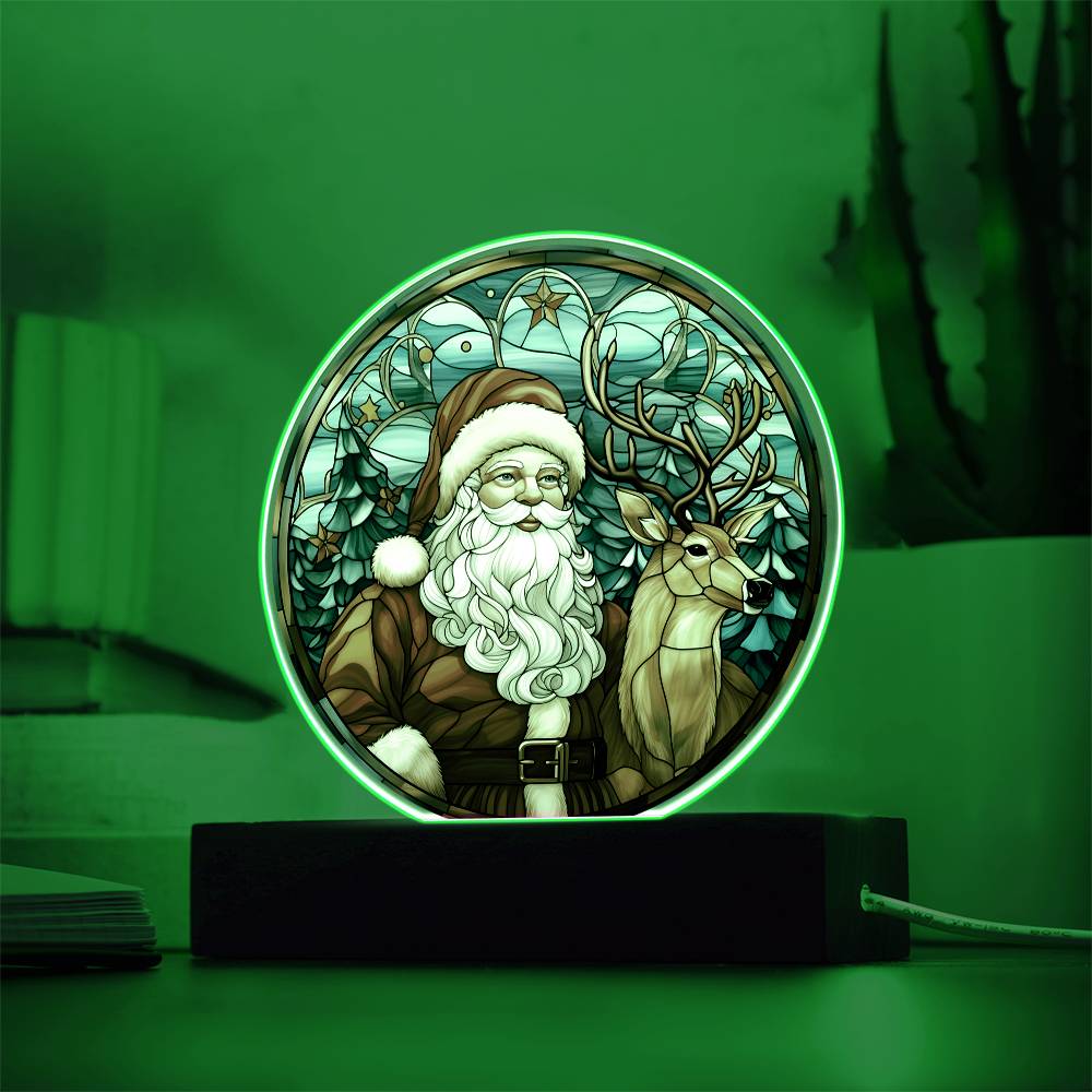 Santa & Reindeer - Christmas-Themed Acrylic Display Centerpiece