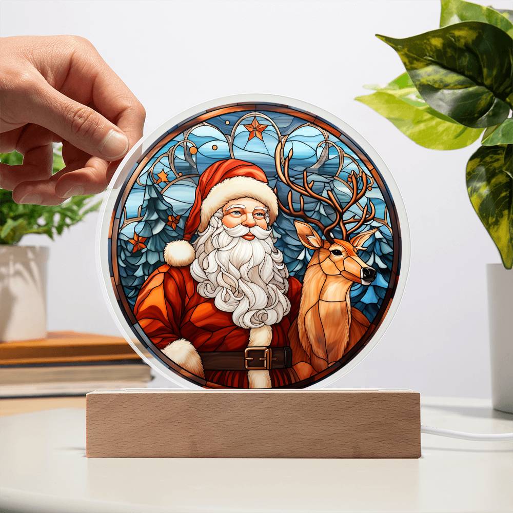 Santa & Reindeer - Christmas-Themed Acrylic Display Centerpiece