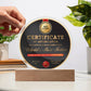 Certificate Of Appreciation - Circle Acrylic Display Centerpiece For Dad