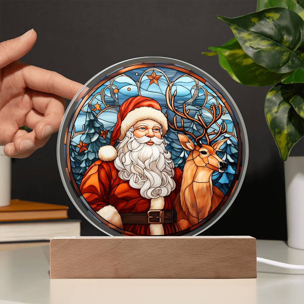 Santa & Reindeer - Christmas-Themed Acrylic Display Centerpiece