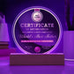 Certificate Of Appreciation - Circle Acrylic Display Centerpiece For Dad