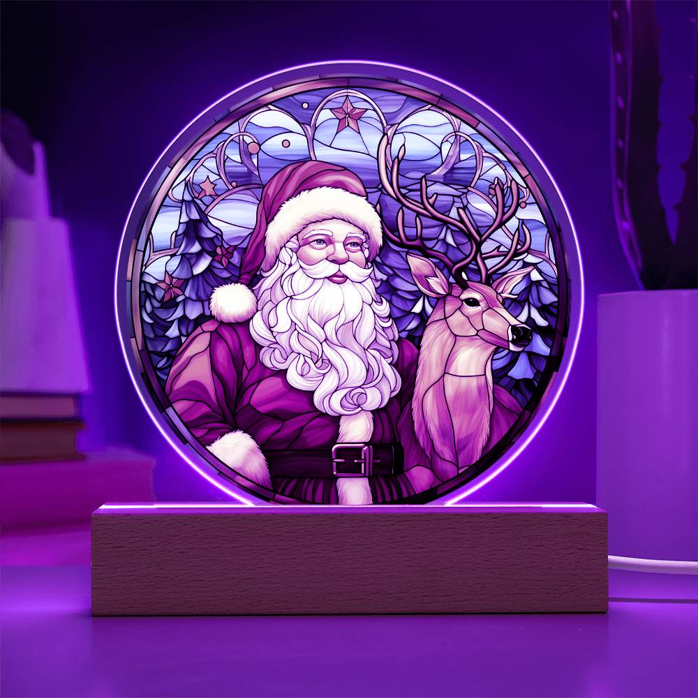 Santa & Reindeer - Christmas-Themed Acrylic Display Centerpiece