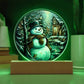 Watercolor Snowman - Christmas-Themed Acrylic Display Centerpiece