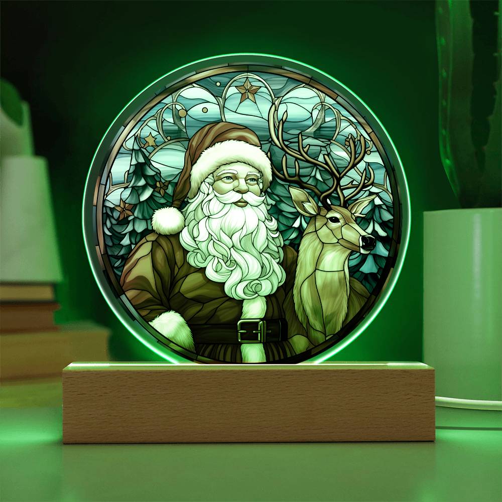 Santa & Reindeer - Christmas-Themed Acrylic Display Centerpiece