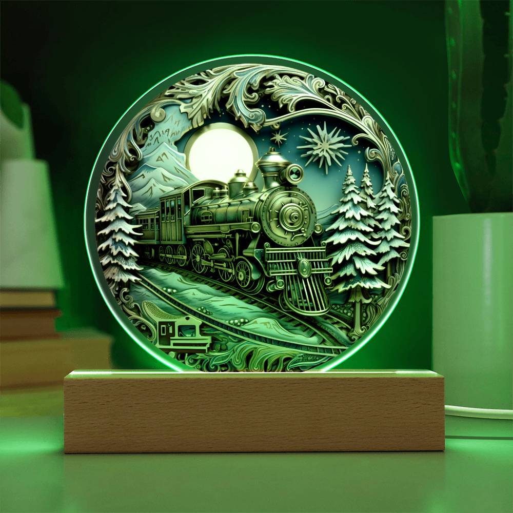 Fairy Tale Train - Christmas-Themed Acrylic Display Centerpiece