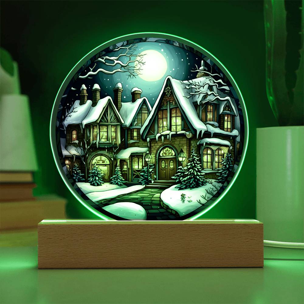 Grand Christmas Mansion - Christmas-Themed Acrylic Display Centerpiece