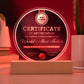 Certificate Of Appreciation - Circle Acrylic Display Centerpiece For Dad
