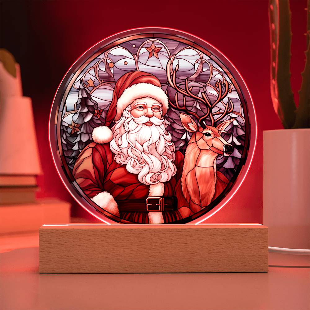 Santa & Reindeer - Christmas-Themed Acrylic Display Centerpiece