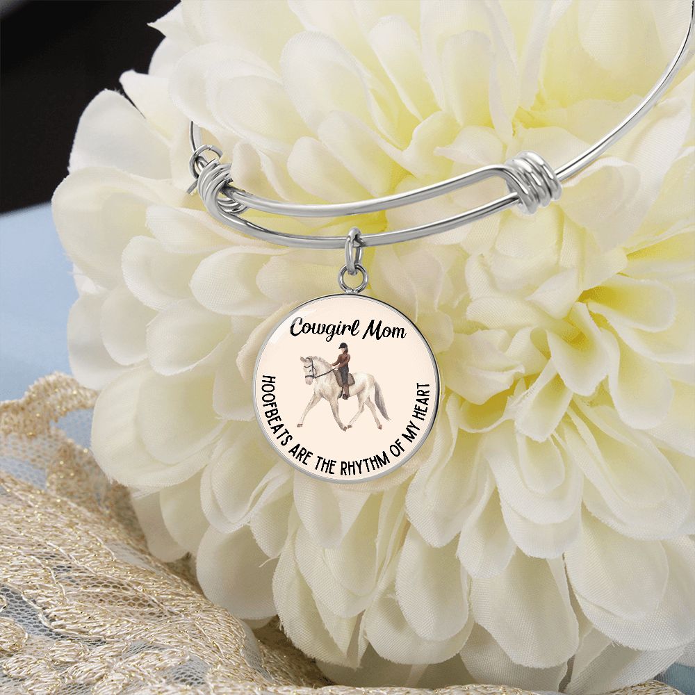 Hoofbeats Are The Rhythm Of My Heart Graphic Bangle For Cowgirl Mom