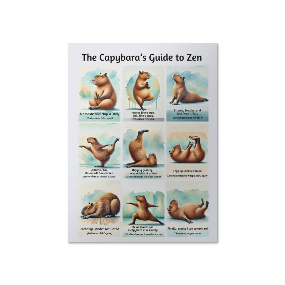 The Capybara's Guide to Zen High Gloss Poster