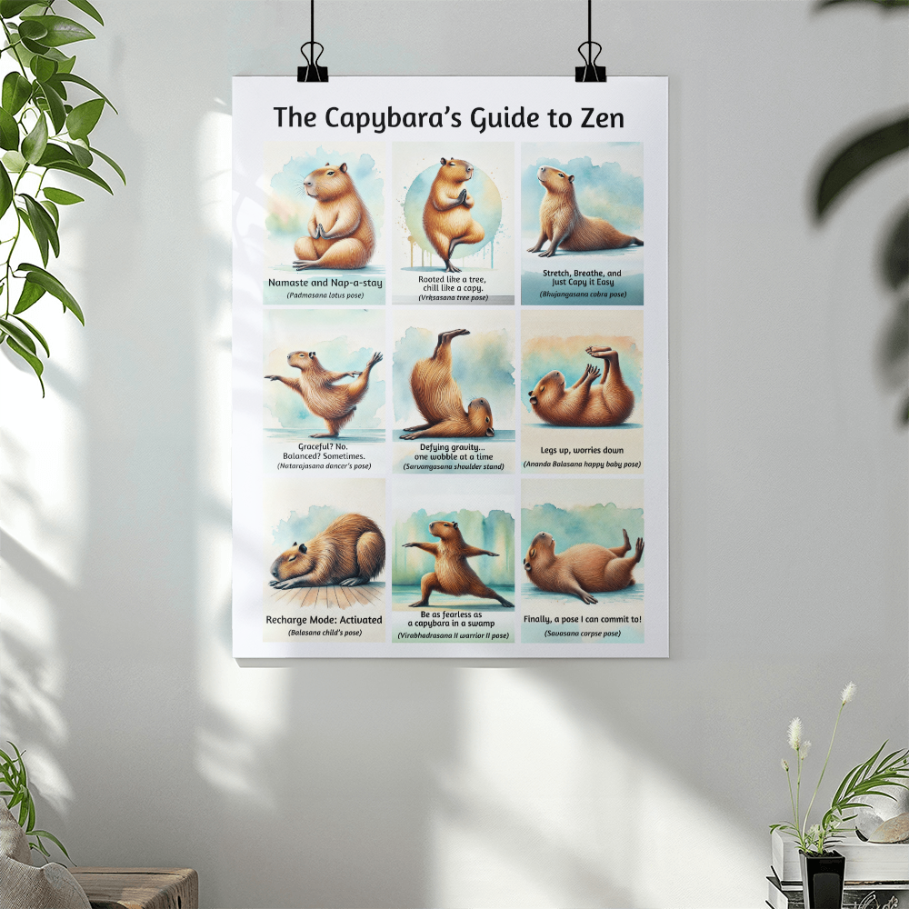 The Capybara's Guide to Zen High Gloss Poster