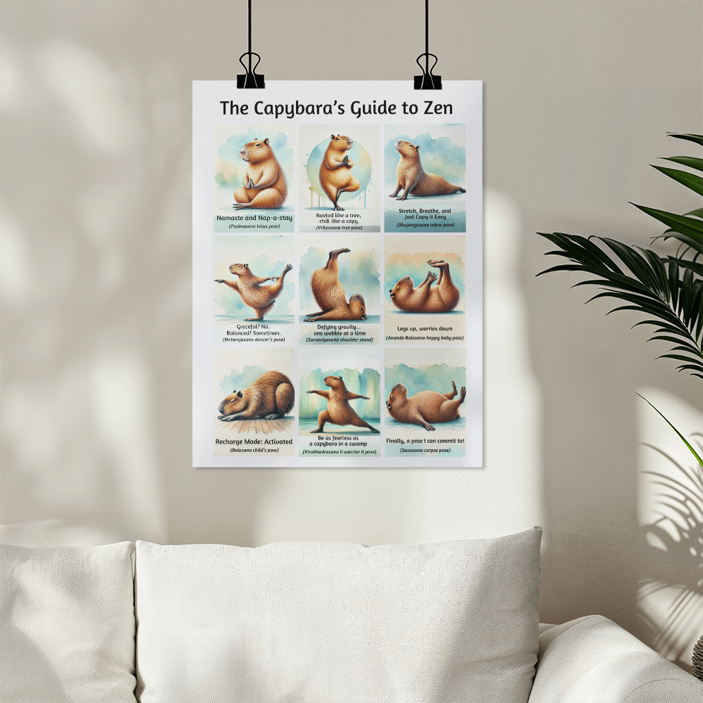 The Capybara's Guide to Zen High Gloss Poster